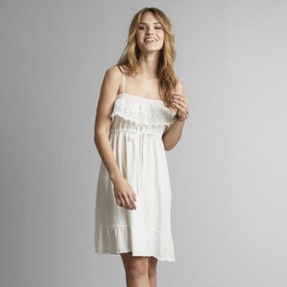 Odd Molly Anthropologie Singoala-La Mini Dress Lace Ruffle Sleeveless M-2 202944